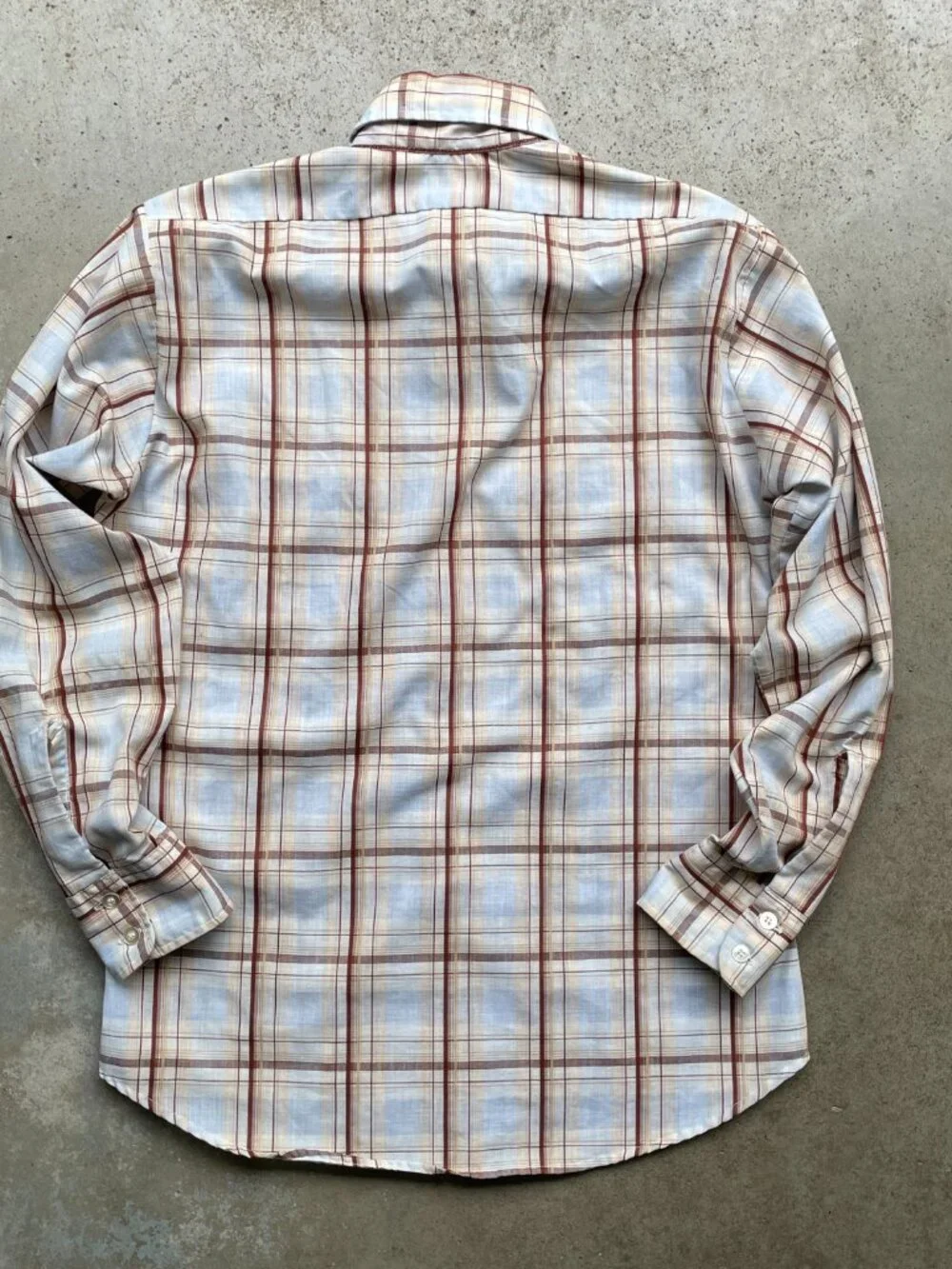 Vintage Levi's Western Plaid Shirt Men's Size Medium Fit 1970s White Tab